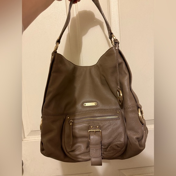 Michael Kors Handbags - Michael Kors Taupe Brown Vintage Leather Hobo Bag
